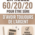 Une femme heureuse examinant son budget avec un ordinateur portable et des cahiers, symbolisant la méthode 60-20-20.