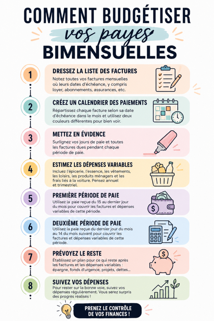 Femme en train de gérer son budget avec des paiements bihebdomadaires