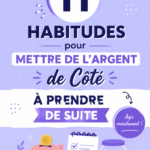 Un tableau avec des graphiques d'économies et des notes d'astuces financières pour épargner.