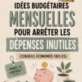 Femme souriante consultant son budget mensuel sur un ordinateur.