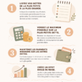 Femme examinant ses finances avec des notes et calculatrices