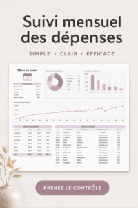 Modèle de suivi des dépenses mensuelles sur Google Sheets