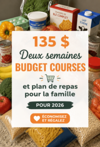 Table avec des plats économiques et colorés pour le repas familial