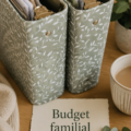 Famille réunie autour d'une table pour discuter des finances.