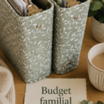 Famille réunie autour d'une table pour discuter des finances.