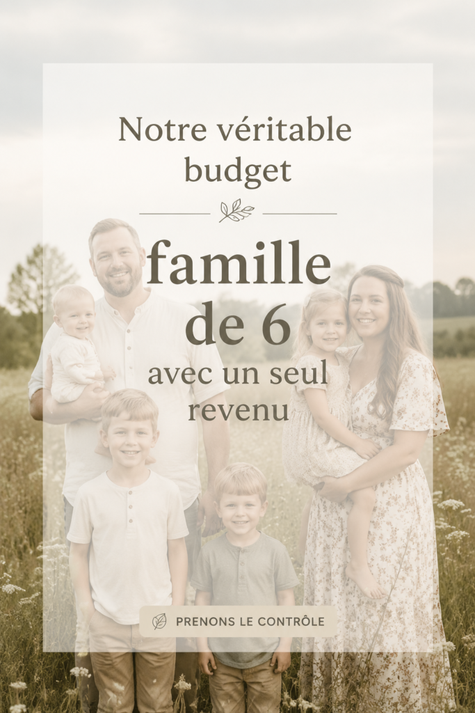Budget familial réussi d'une famille de 6 avec un seul revenu.