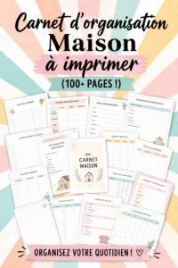Classeur de gestion maison imprimable avec des pages colorées