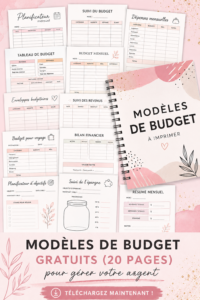 20 modèles d'imprimables gratuits pour mieux gérer son budget