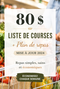 Une liste de courses sur une table avec des aliments sains autour
