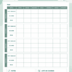 Un calendrier de planification de repas coloré et organisé, prêt à être imprimé.