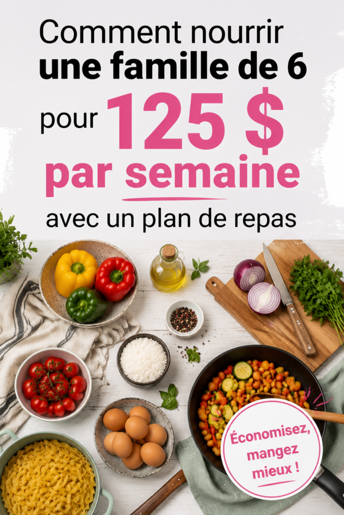 Un plat savoureux préparé pour une famille de six personnes, mettant en avant des ingrédients variés et économiques.