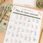 Plan de repas budget pour octobre avec recettes et ingrédients économiques.