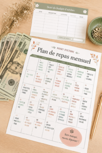 Plan de repas budget pour octobre avec recettes et ingrédients économiques.