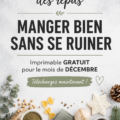 Plan de repas économique pour décembre avec des recettes saines et accessibles