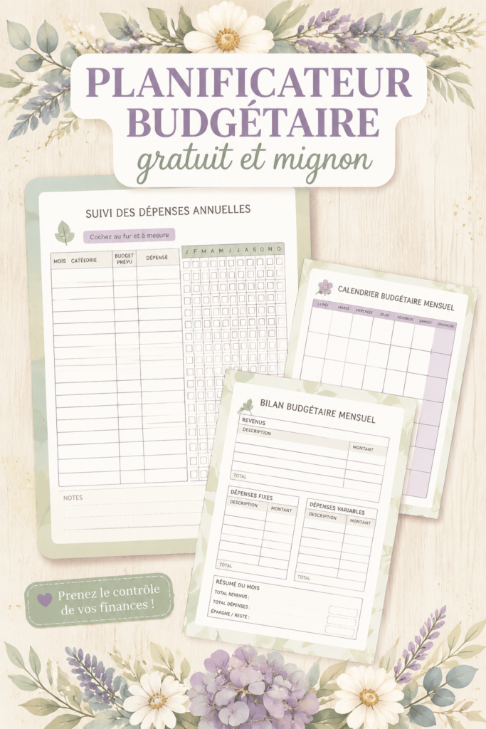 Image d'un planificateur de budget mignon et coloré sur une table de travail