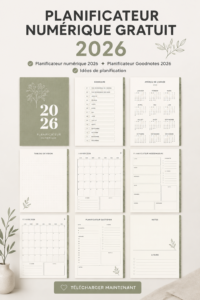 Une vue de l'interface d'un planner numérique gratuit sur un tablet pour 2026.