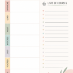 Modèle de planner de repas hebdomadaire à imprimer avec un design pratique