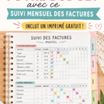 Tableau de suivi de budget mensuel rempli de chiffres sur un bureau.