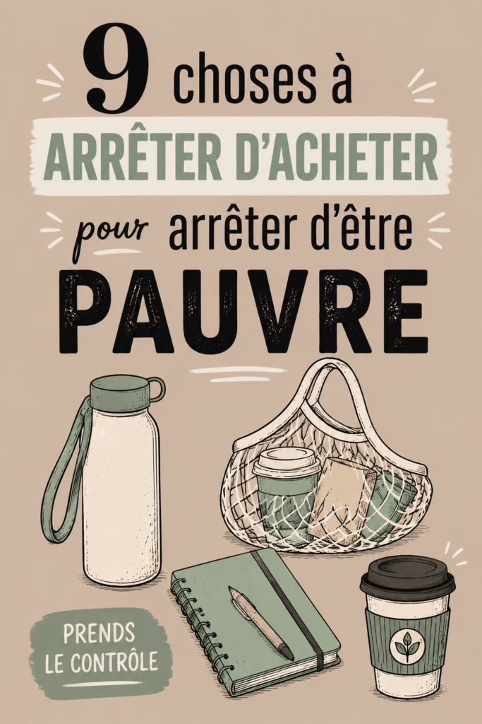 Femme souriante consultant un budget sur une table, symbolisant les économies à réaliser en modifiant ses achats.