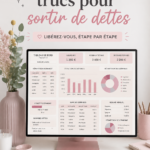 Femme souriante consultant un plan financier pour sortir de la dette.