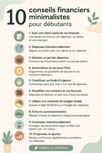 Conseils financiers minimalistes pour débutants, visualisation d'un budget simple