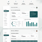 Illustration d'un tableau de bord bancaire moderne avec interface utilisateur intuitive