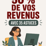 Une femme examine ses finances avec un carnet et un stylo, prête à économiser.