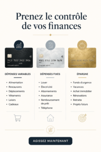 Femme souriante tenant un carnet et un stylo, prête à gérer son budget.