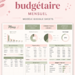Modèle de budget mensuel sur Google Sheets, adapté pour une gestion financière simplifiée.