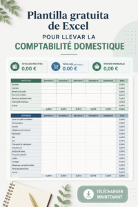 Modèle Excel gratuit pour la comptabilité familiale affiché sur un ordinateur.