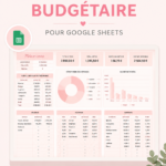 Planificateur de budget coloré sur Google Sheets, adapté à une gestion financière efficace.