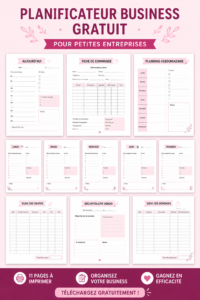 Femme utilisant un planner d'entreprise imprimable dans un bureau
