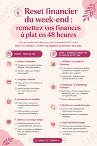 Une femme souriante examinant ses finances à la maison avec un ordinateur et un carnet