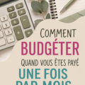 Femme réfléchissant au budget pour un paiement mensuel