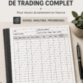 Capture d'écran d'un journal de trading avec des graphiques et des notes de performance.