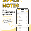 Capture d'une application Apple Notes utilisée comme planificateur quotidien.