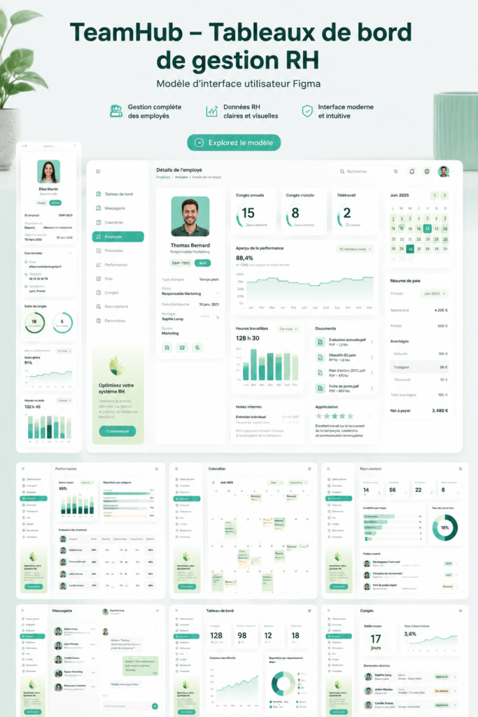Capture d'écran de l'interface de TeamHub, un outil de gestion de projet