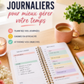 Femme souriante utilisant un organisateur journalier à son bureau
