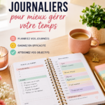 Femme souriante utilisant un organisateur journalier à son bureau