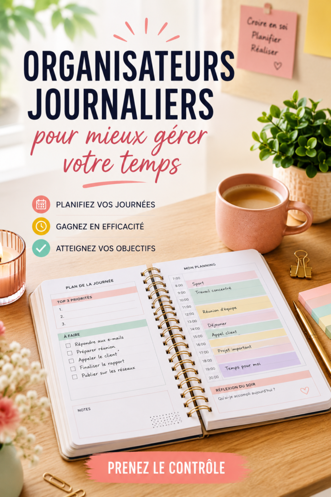 Femme souriante utilisant un organisateur journalier à son bureau