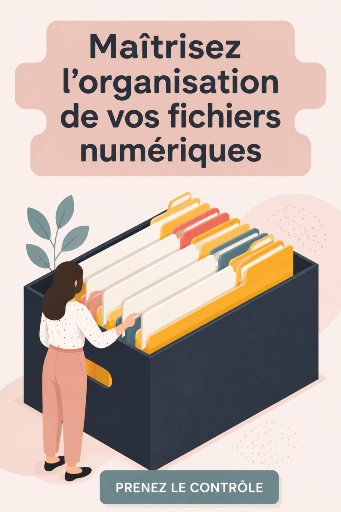 Femme souriante organisant ses fichiers numériques sur un ordinateur