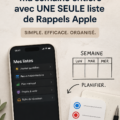 Femme utilisant Apple Reminders sur son téléphone pour planifier sa semaine