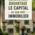 Femme regardant des documents de prêt immobilier à son bureau, en pleine réflexion sur la gestion de son budget.