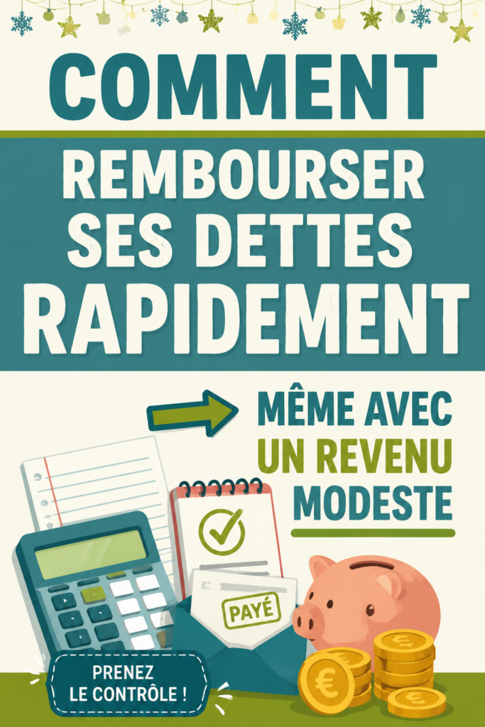 Femme souriante regardant ses finances avec un ordinateur portable, représentant la gestion du budget et le remboursement des dettes.
