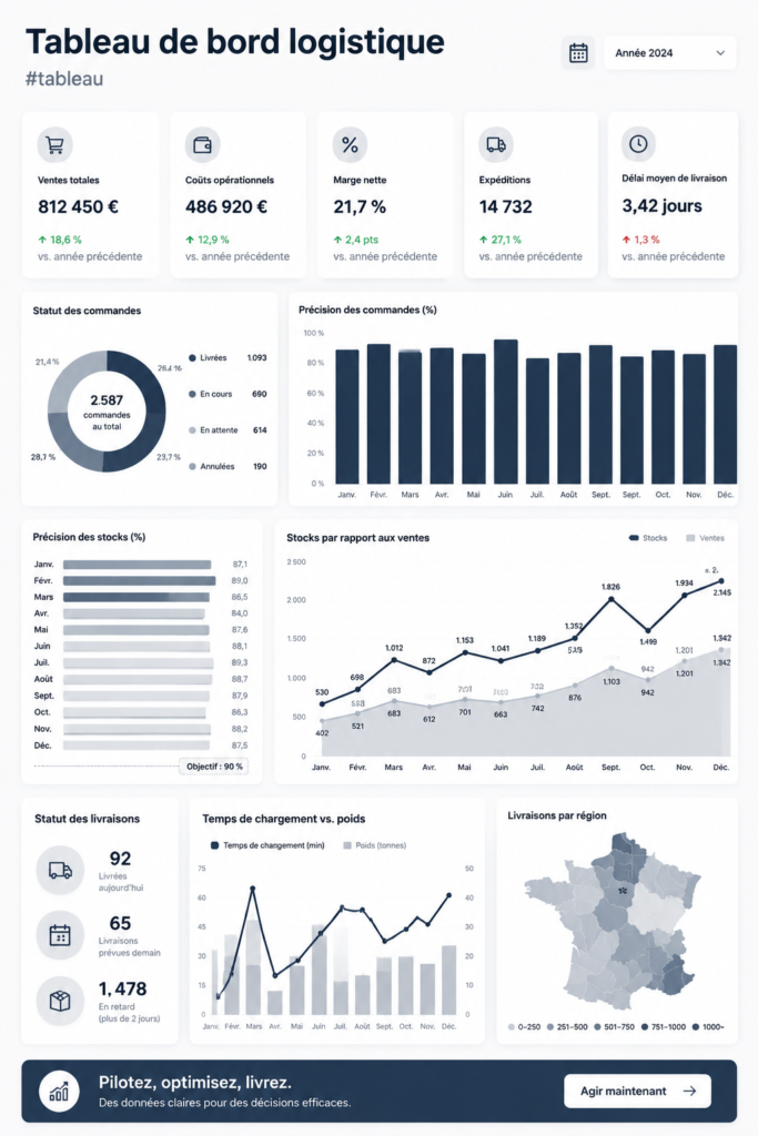 Un tableau de logistique facilitant la gestion de budget.
